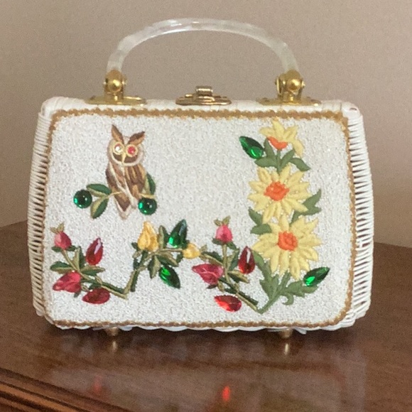 Bags Vintage Wicker Handmade Purse With Embroidery Handmade In